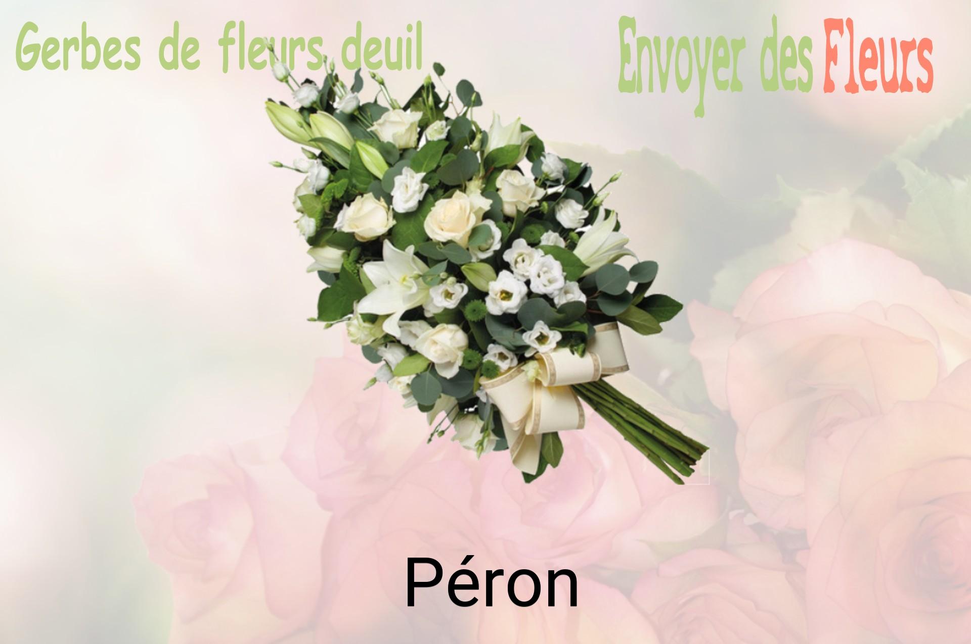Gerbe de fleurs de deuil livrée à Péron